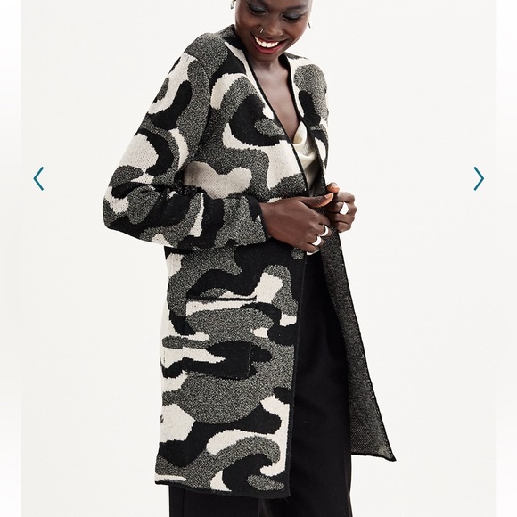 NWT - Women's Nine West Clean Collar
Coatigan Sweater Cardigan Camouflage 1X - Picture 2 of 6